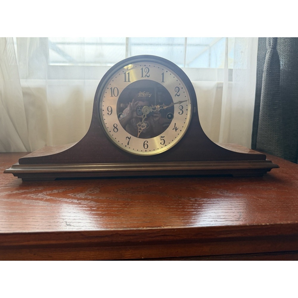Vintage Elgin Welby Mahogany Humpback Franz Hermle Art Deco Mantle Clock Germany - Picture 5 of 16